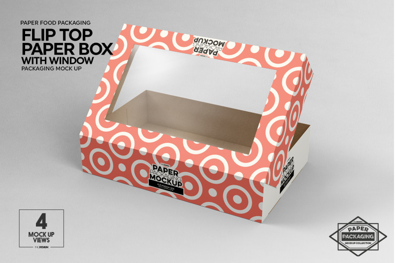 Download Paper Flip Top Box with Window Packaging Mockup By INC ...