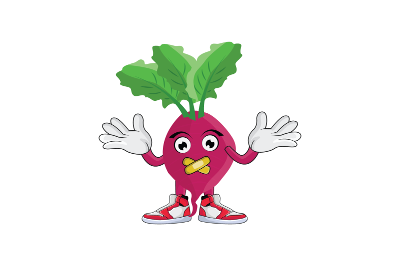 beet-shrugging-bandage-fruit-cartoon-character