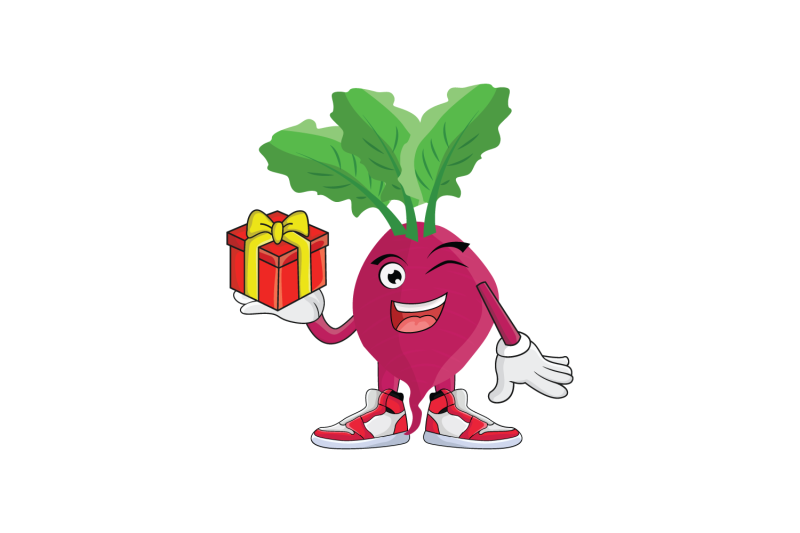 beet-with-gift-fruit-cartoon-character
