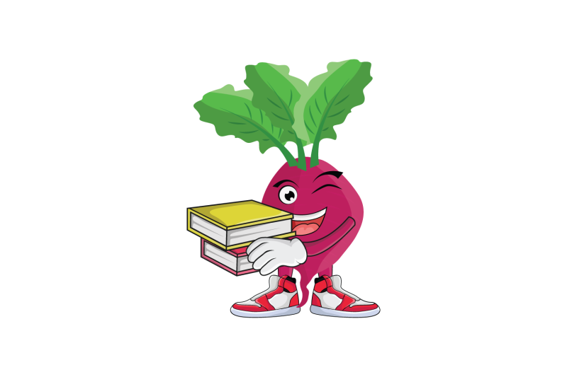 beet-with-books-vegetable-cartoon-character