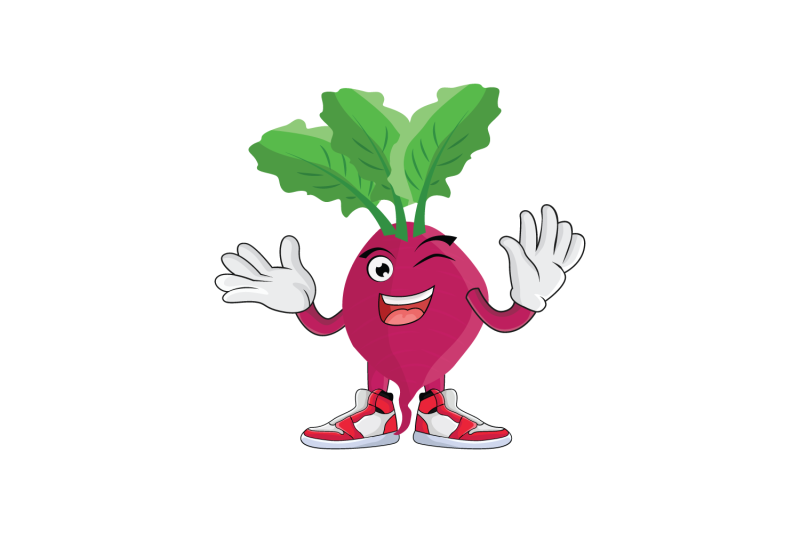 beet-root-wave-wink-greet-vegetable-cartoon-character