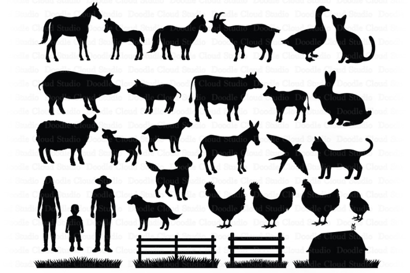 farm-svg-farm-animals-svg-cut-files-hen-rooster-cow-pig-horse
