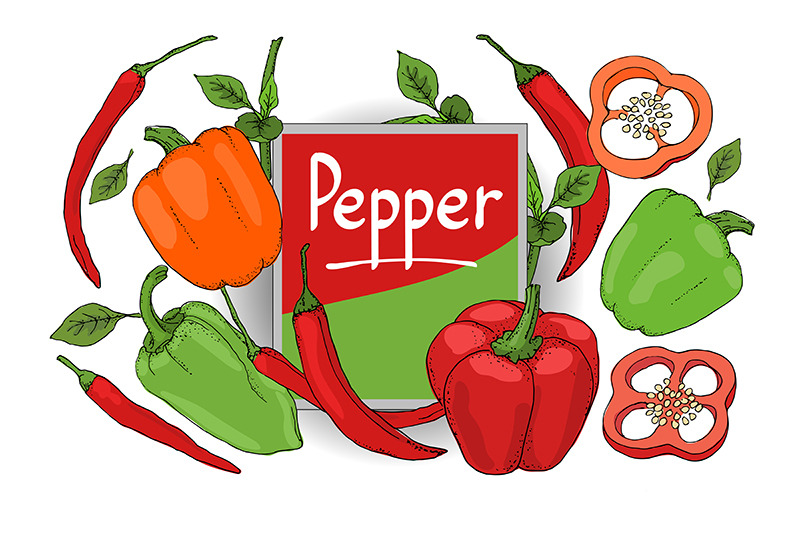 vector-set-with-red-green-orange-pepper