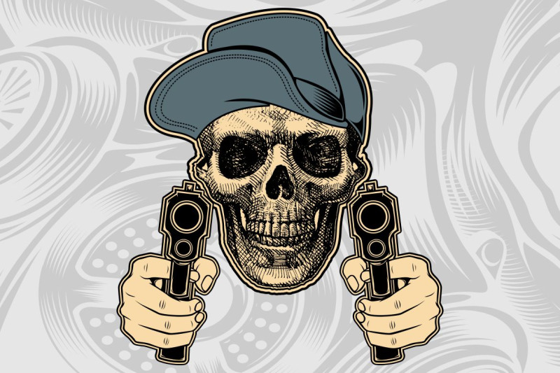 skull-mafia-with-gun-hand-drawing-vector