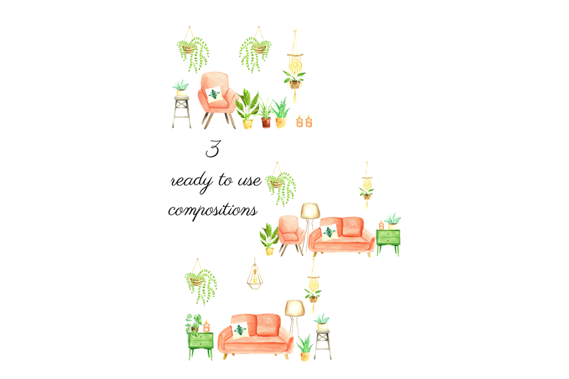 watercolor-home-decor-set-boho-watercolor-house-plants