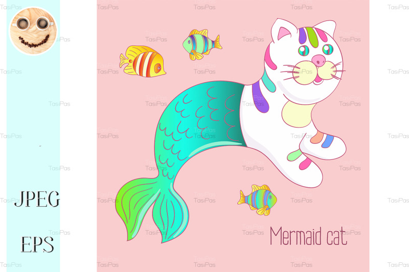 cute-mermaid-cat-purrmaid-with-green-tail