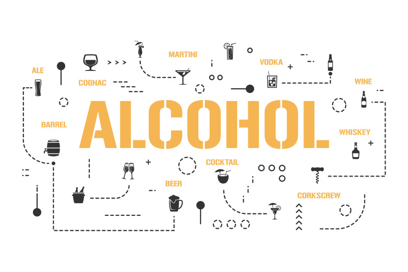 alcohol-word-concepts-banner-and-icons