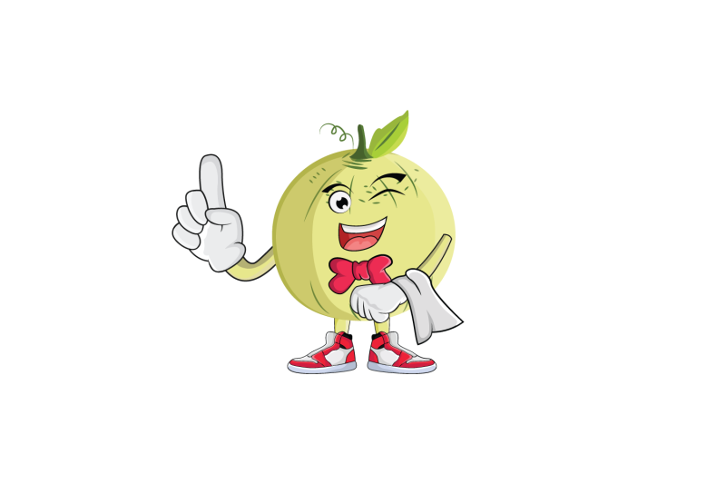 cantaloupe-bartender-server-fruit-cartoon-character-design-graphic