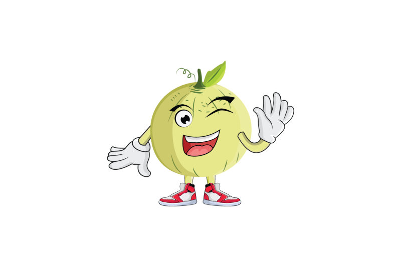 cantaloupe-greet-winking-happy-wave-fruit-cartoon-character-design