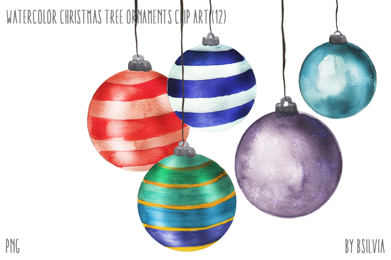 watercolor-christmas-tree-ornaments