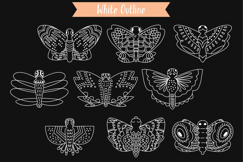 hand-drawn-white-butterflies-moth-insect-flying-bugs