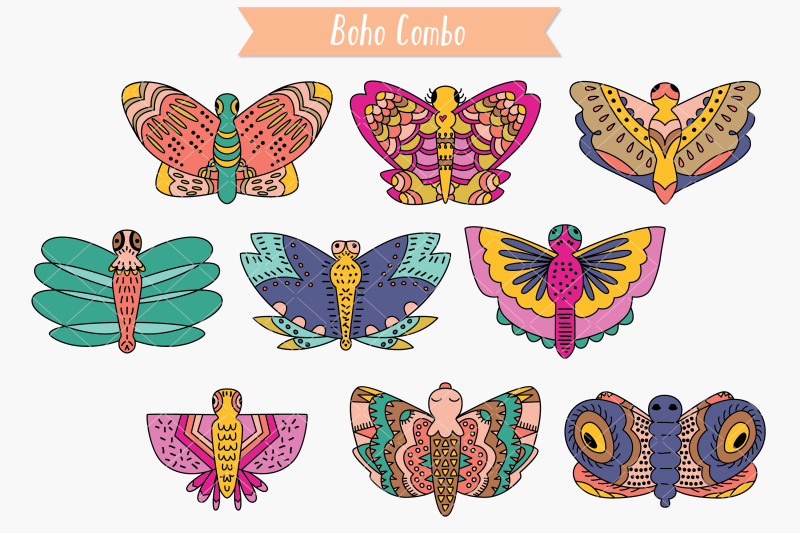 hand-drawn-colored-butterflies-moth-insect-flying-bugs