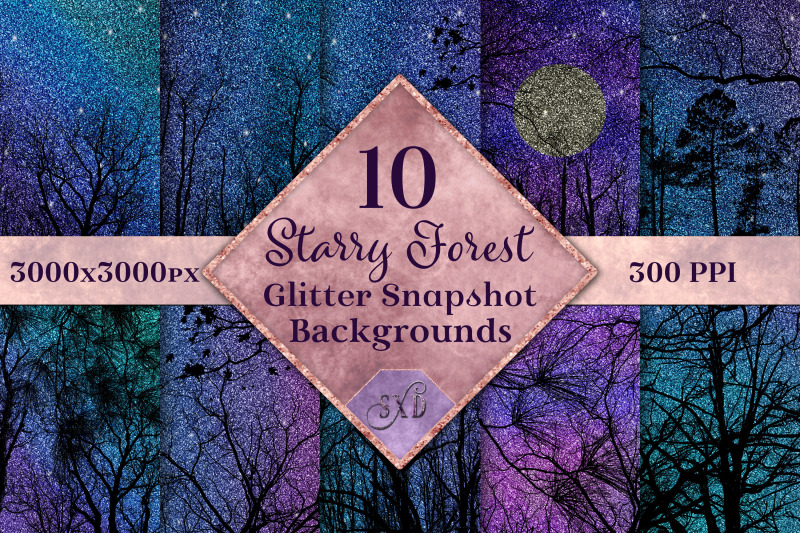 starry-forest-glitter-snapshot-backgrounds-10-image-set