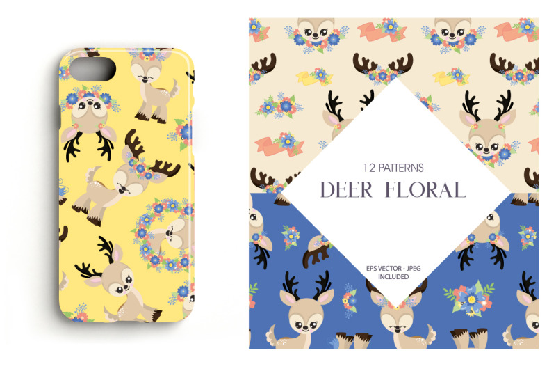 deer-floral