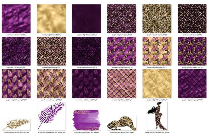 purple-and-gold-leopard-digital-paper