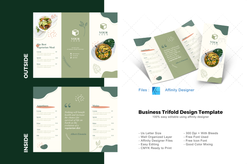 vegetarian-trifold-brochure-template