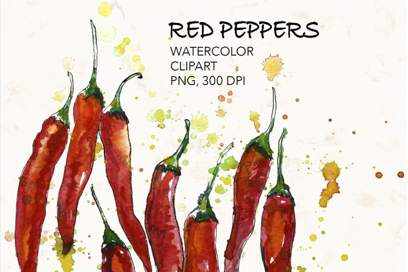 watercolor-red-chili-peppers