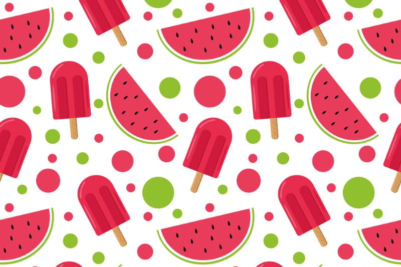 watermelon-and-ice-cream-seamless-pattern-vector