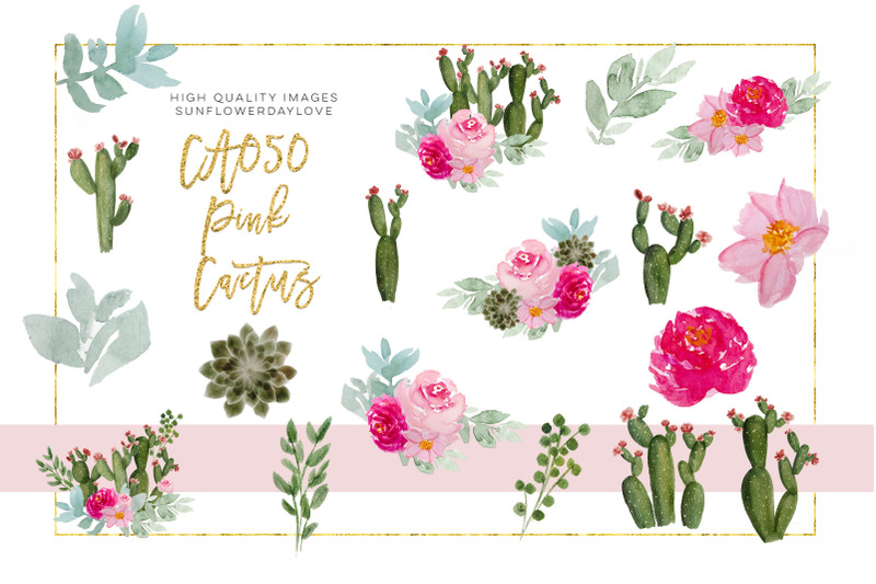 cactus-bloom-clipart-floral-wedding-diy-pink-cacti-succulent