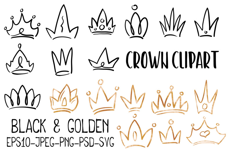 doodle-crown-black-and-golden-vector-png-clipart