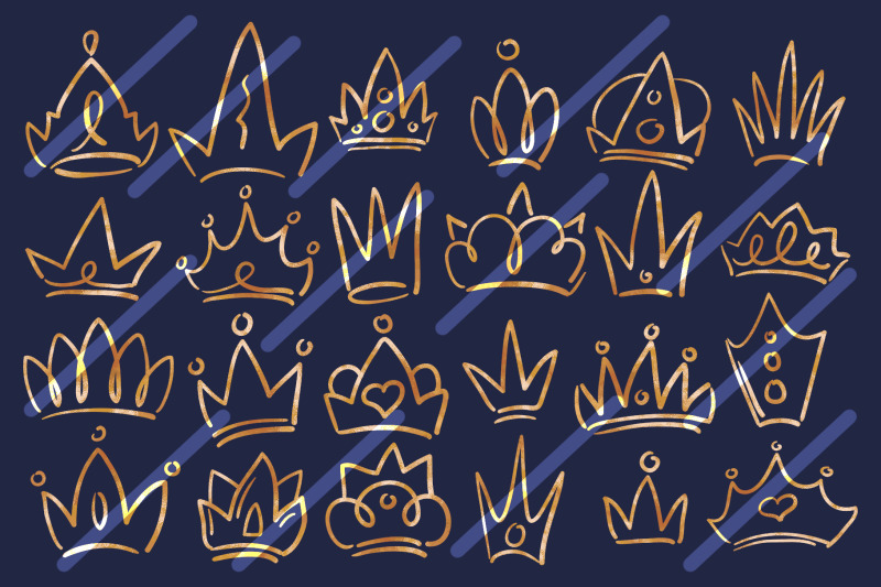 doodle-crown-black-and-golden-vector-png-clipart