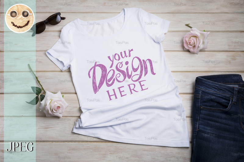 womens-t-shirt-mockup-with-pink-roses