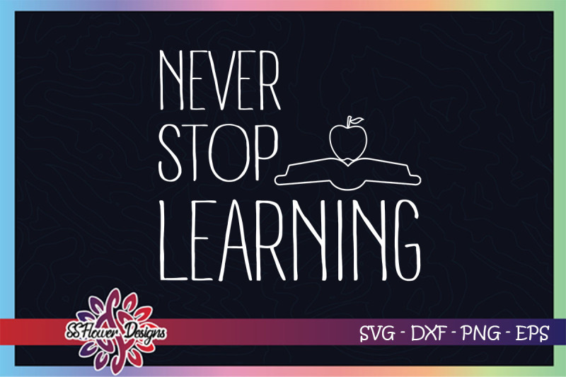 never-stop-learning-book-apple-graphic