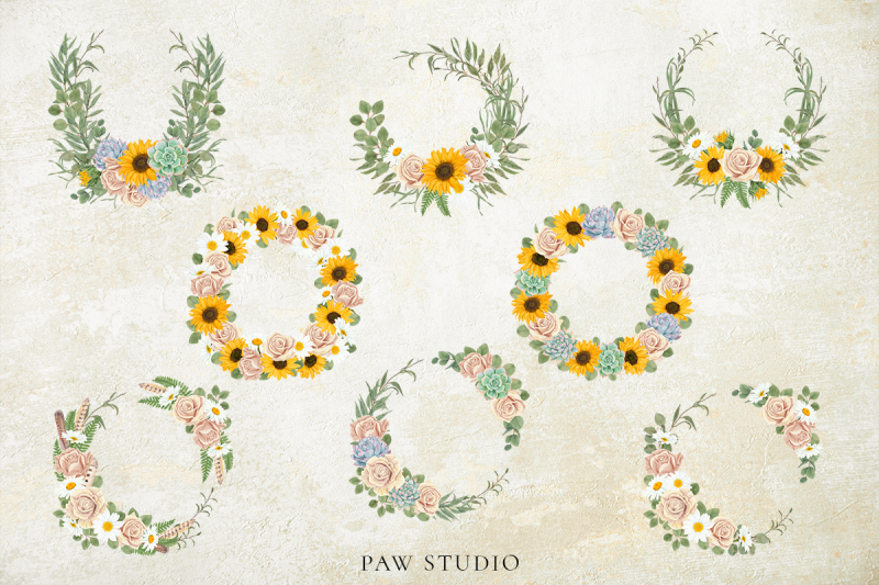 summer-floral-bloom-frames-wreaths-borders-boho-clipart