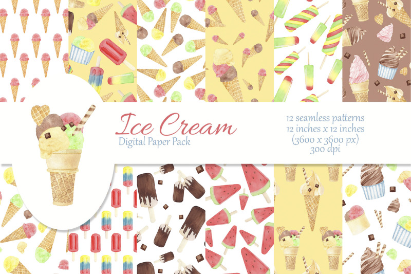 watercolor-ice-cream-digital-paper