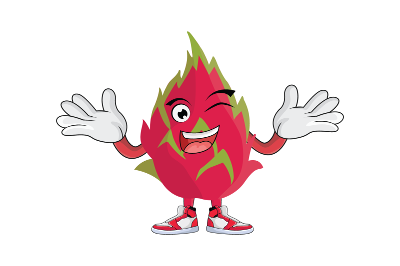 dragon-fruit-shrugging-wink-cartoon-character-design