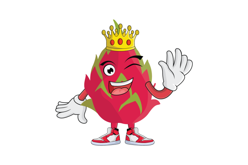 dragon-fruit-royalty-with-crown-cartoon-character-design