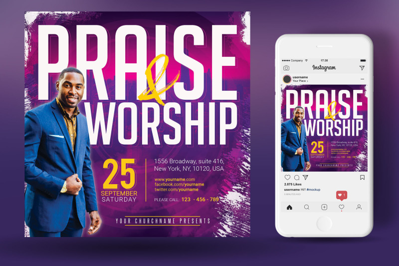 church-praise-worship-flyer