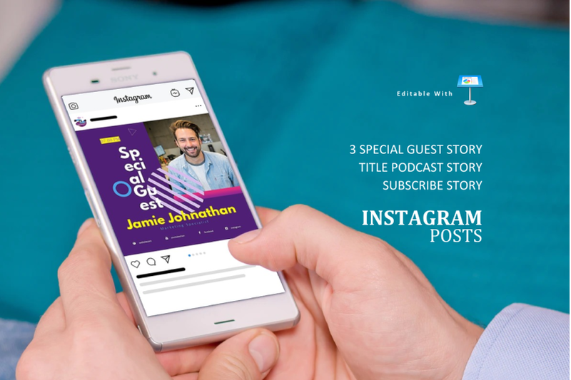 social-media-podcast-instagram-stories-and-posts-keynote-template