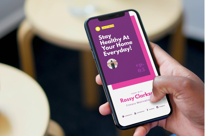 fitness-podcast-instagram-stories-and-post-keynote-template