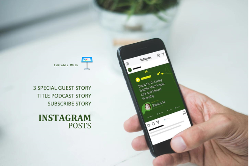 vegan-podcast-instagram-stories-and-posts-keynote-template