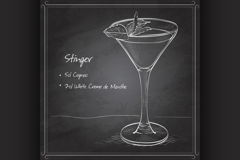 cocktail-alcoholic-stinger-on-black-board