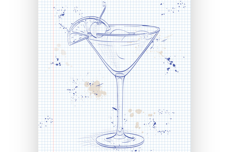 cocktail-whiskey-sour-on-a-notebook-page