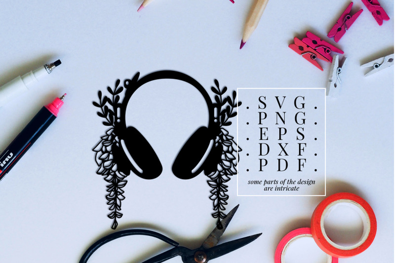 headphone-1-papercut-template-spring-floral-vinyl-svg-pdf