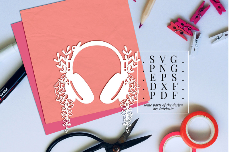headphone-1-papercut-template-spring-floral-vinyl-svg-pdf