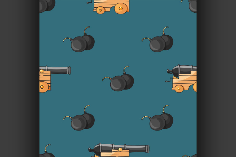 old-cannons-vector-drawings-pattern