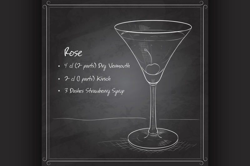alcoholic-cocktail-rose-on-black-board