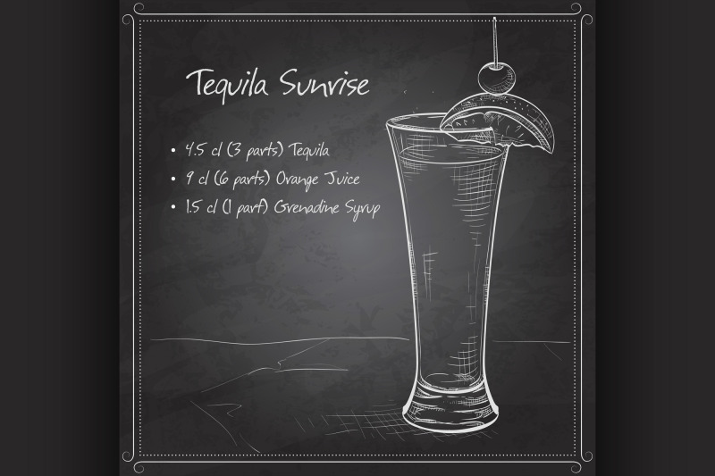 tequila-sunrise-realistic-cocktail-on-black-board