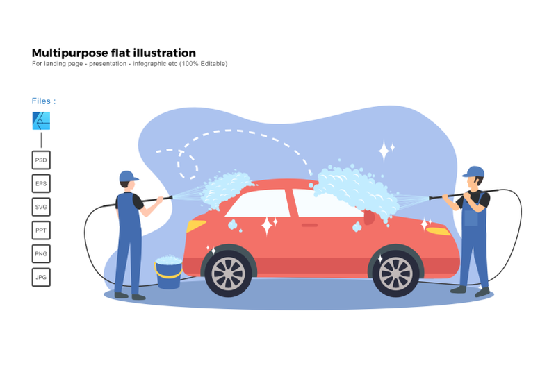 flat-illustration-car-wash-service