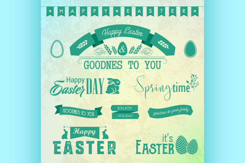 happy-easter-labels-set