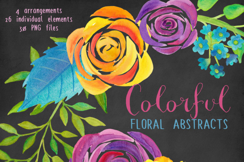 colorful-flower-abstracts-watercolor-clipart