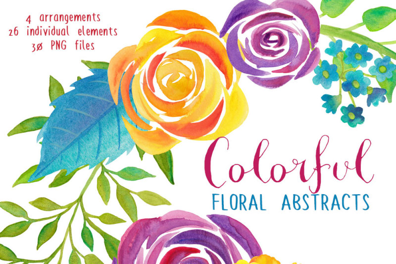 colorful-flower-abstracts-watercolor-clipart