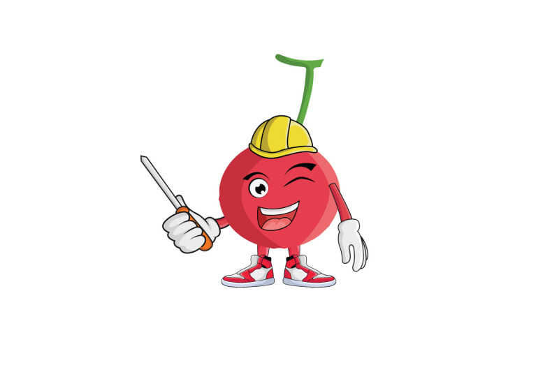 cherry-construction-workercartoon-character-design