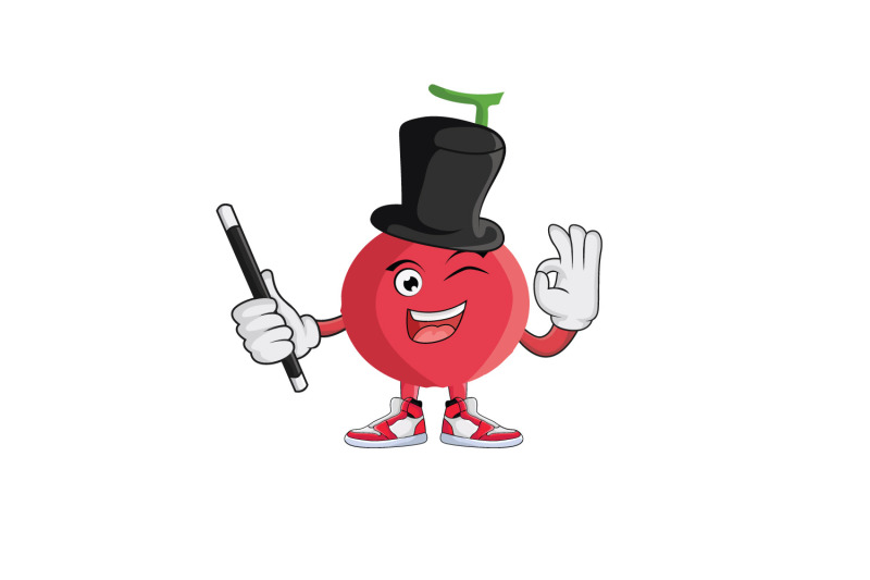 cherry-fruit-magician-cartoon-character-design
