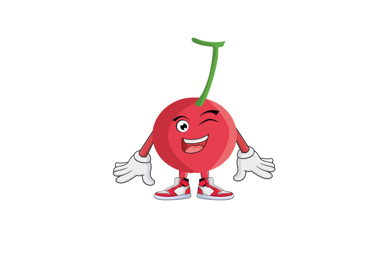 cherry-fruit-winking-cartoon-character-design