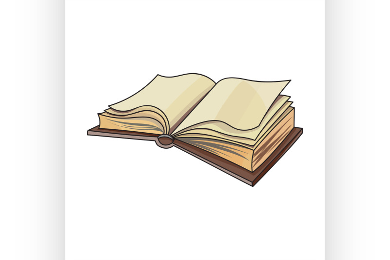 open-book-on-white-background